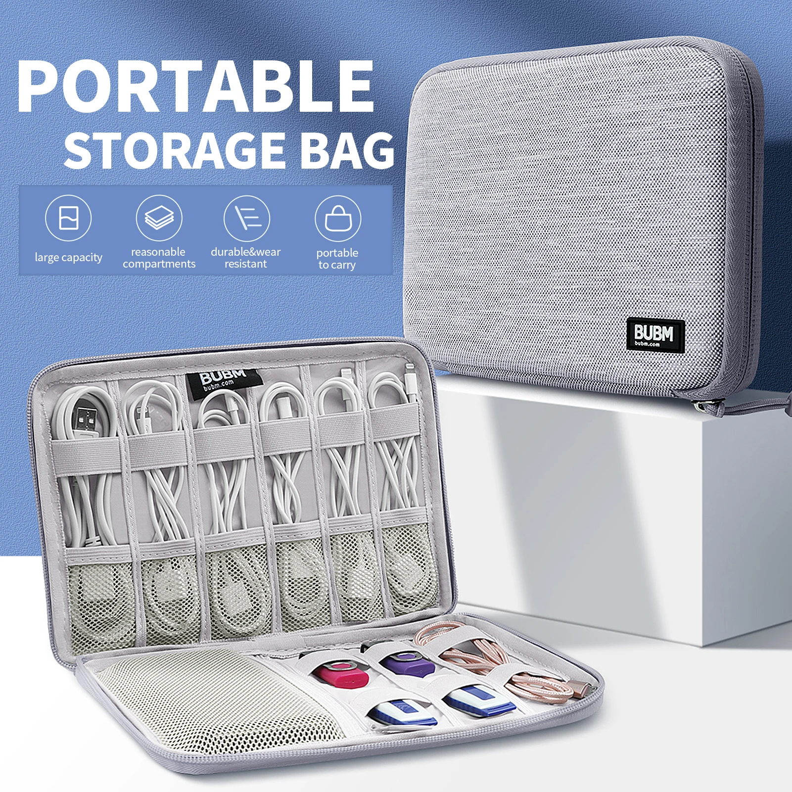 Mini Portable Storage Bag BUBM Cable Travel Electronics Accessories for Phone/U Disk/Memory Card/USB | Компьютеры и офис