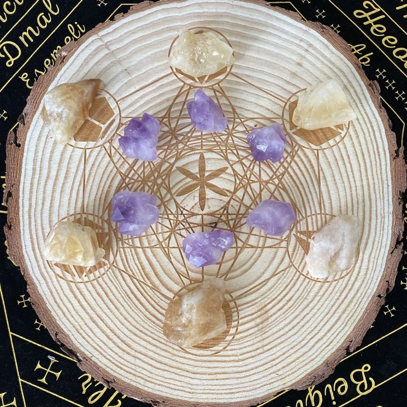 

22-25cm Log Carved Astrolabe DIY Carving Board Energy Disk Crystal Altar Decor Dropshipping
