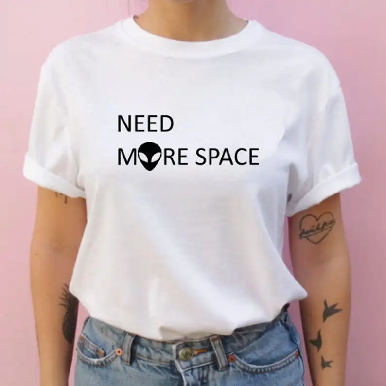 Need More Space alien/женская футболка с принтом хлопковая хипстерская забавная подарок