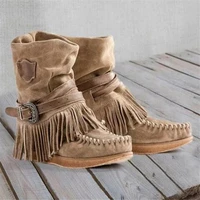 women tassel winter snow boots ladies suede ankle boot female fashion casual shoes comfort footwear plus size 35 43