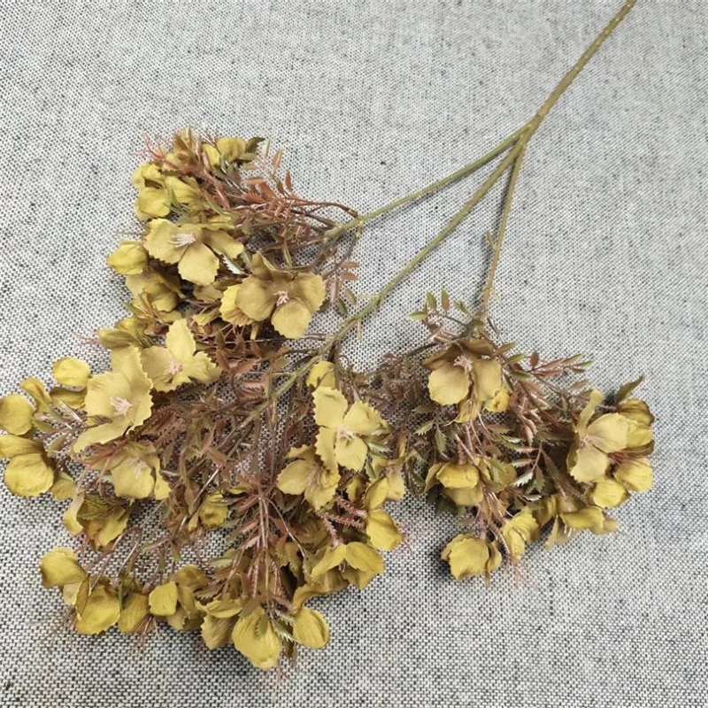 

7Pcs Fake Roman Hydrangea (3 stems/piece) 35.43" Simulation Autumn Hydrangeas for Wedding Home Decorative Artificial Flowers