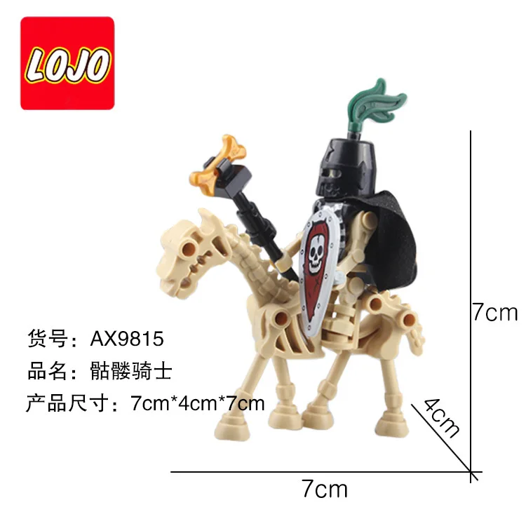 

10Pcs/set Medieval Skeleton Knight Action Figure Building Blocks Undead Horse Dragon Knight Small Bricks Toys for Children Gift