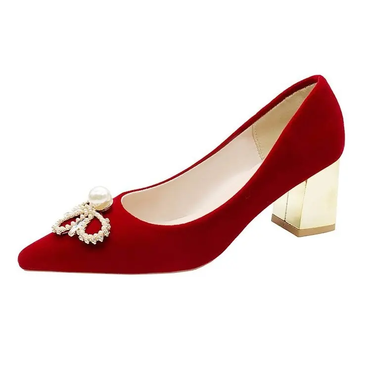 

Casual Heels Lace-Up Bridal Shoes Shallow Mouth Slip On Pointed Pumps Sandals Ladies Comfortable Gold Bride Slip-On Toe 3cm Beig