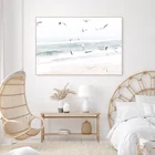 Пляжная Береговая Чайка, пейзаж, холст, живопись, настенная фотография, для гостиной, украшение для дома без рамки