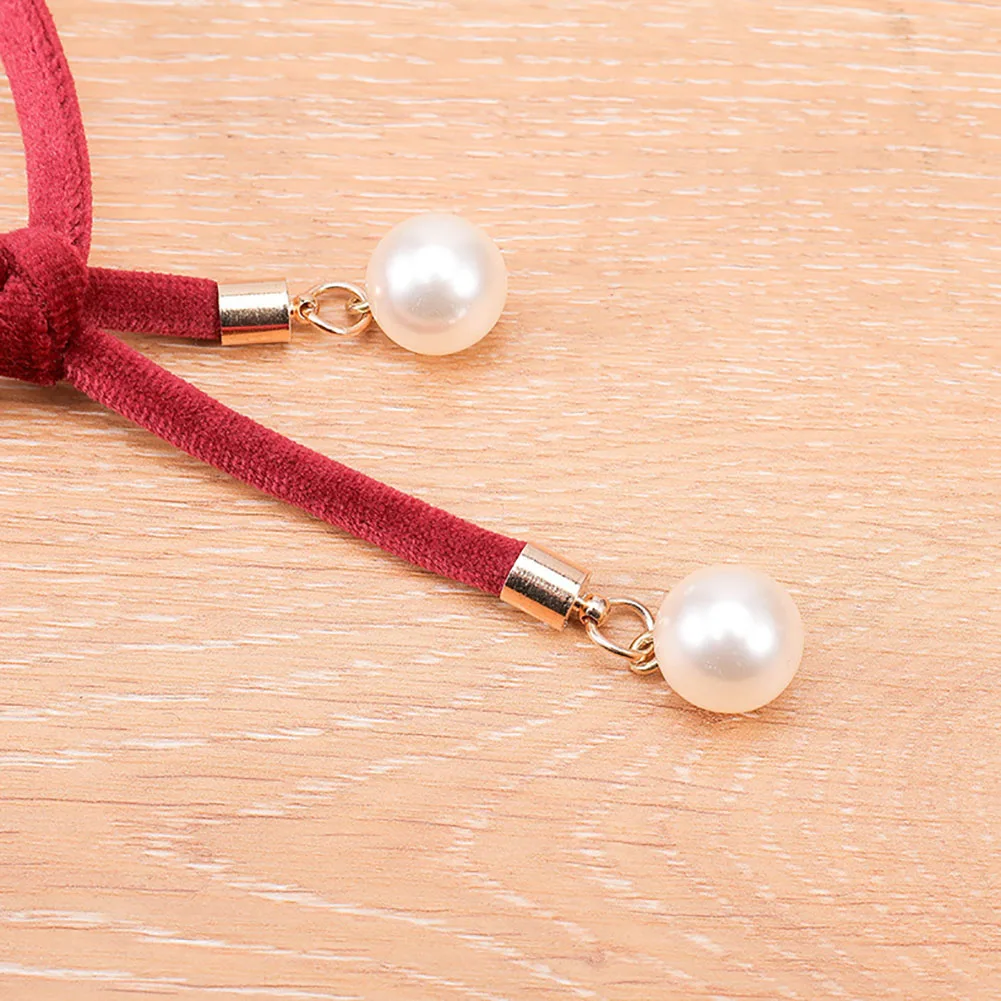 

New fashion decorative beaded belt knit pearl belt women's stretch simple ladies belt dress