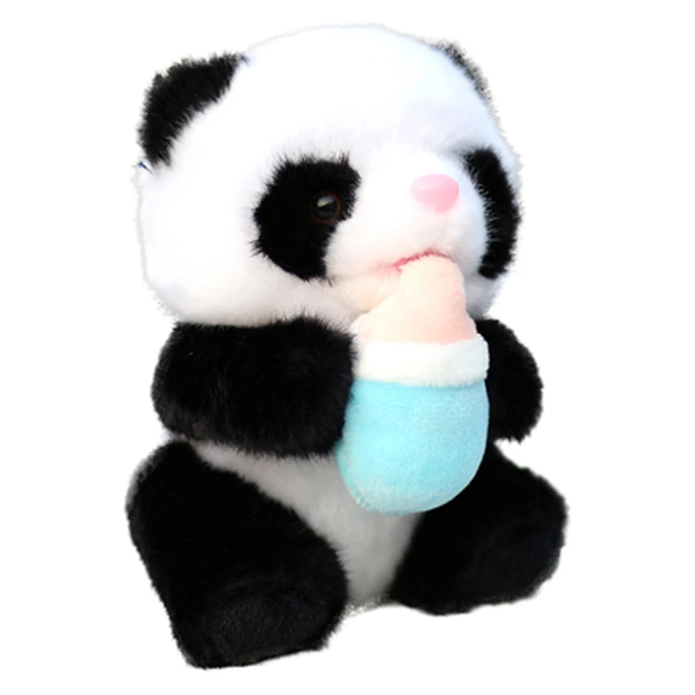 

Drinking milk panda baby plush toys black and white bottle panda doll 14cm pendant ornament backpack pendant cute soft