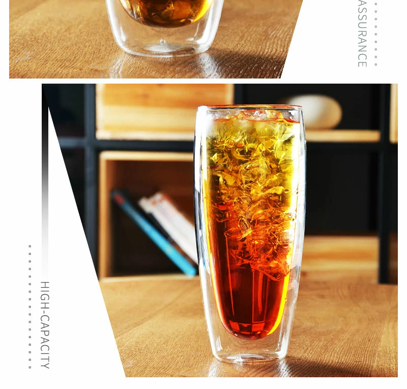 Кофейная кружка Bodum с двойными стенками, стеклянная конструкция, анти-обжигание, теплоизоляция, чашка для завтрака, молока, чая, питьевой стакан, посуда для напитков