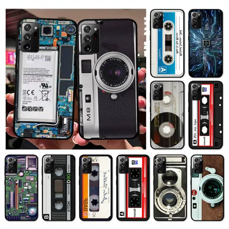 

Camera Cassette Music Phone Case for Samsung Note 20 Ultra 10 pro lite plus 9 8 5 4 3 M 30s 11 51 31 31s 20 A7