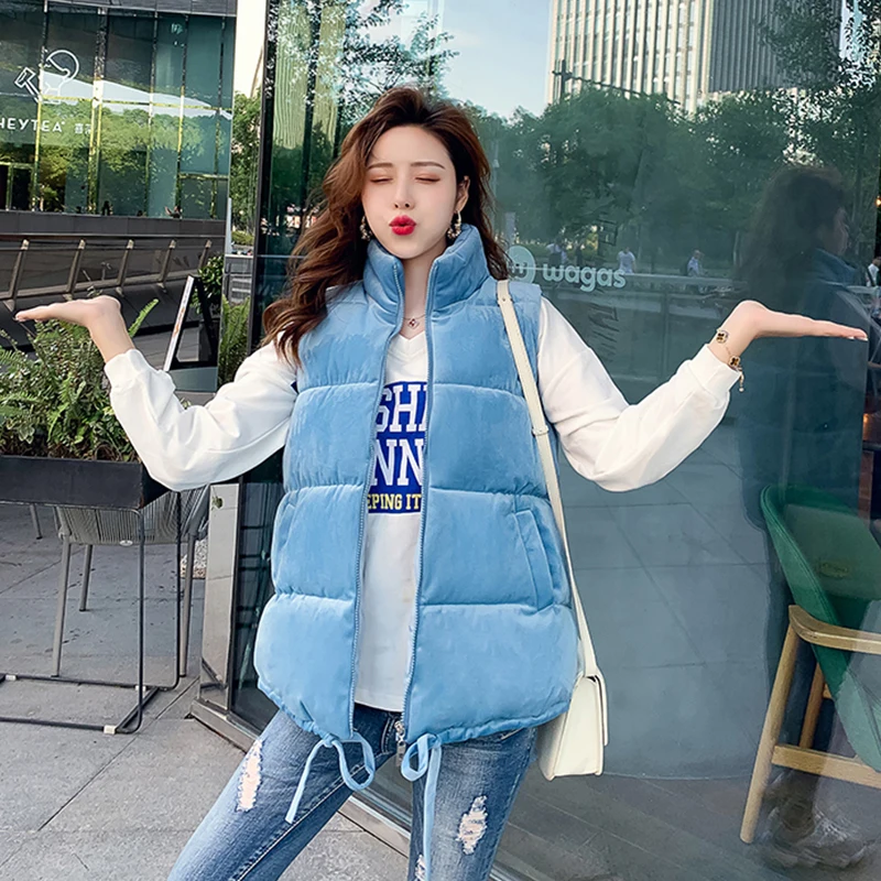 Новинка 2020 женский жилет с хлопковой подкладкой парки бархатное пальто осенний