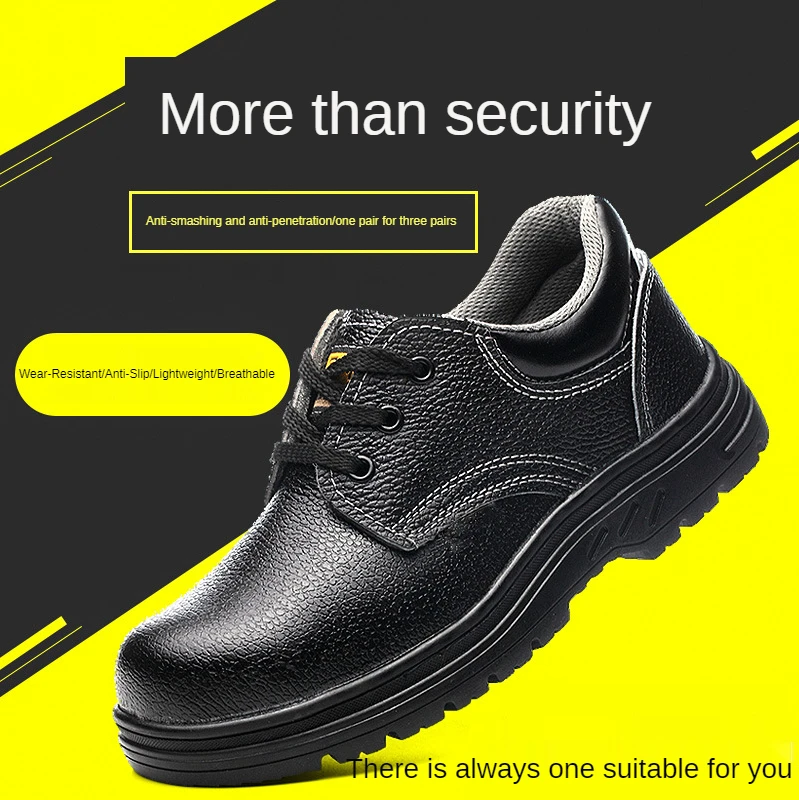 Anti smashing and anti stabbing safety shoes for labor protection shoes thickened over moving non slip rubber outsole for safety