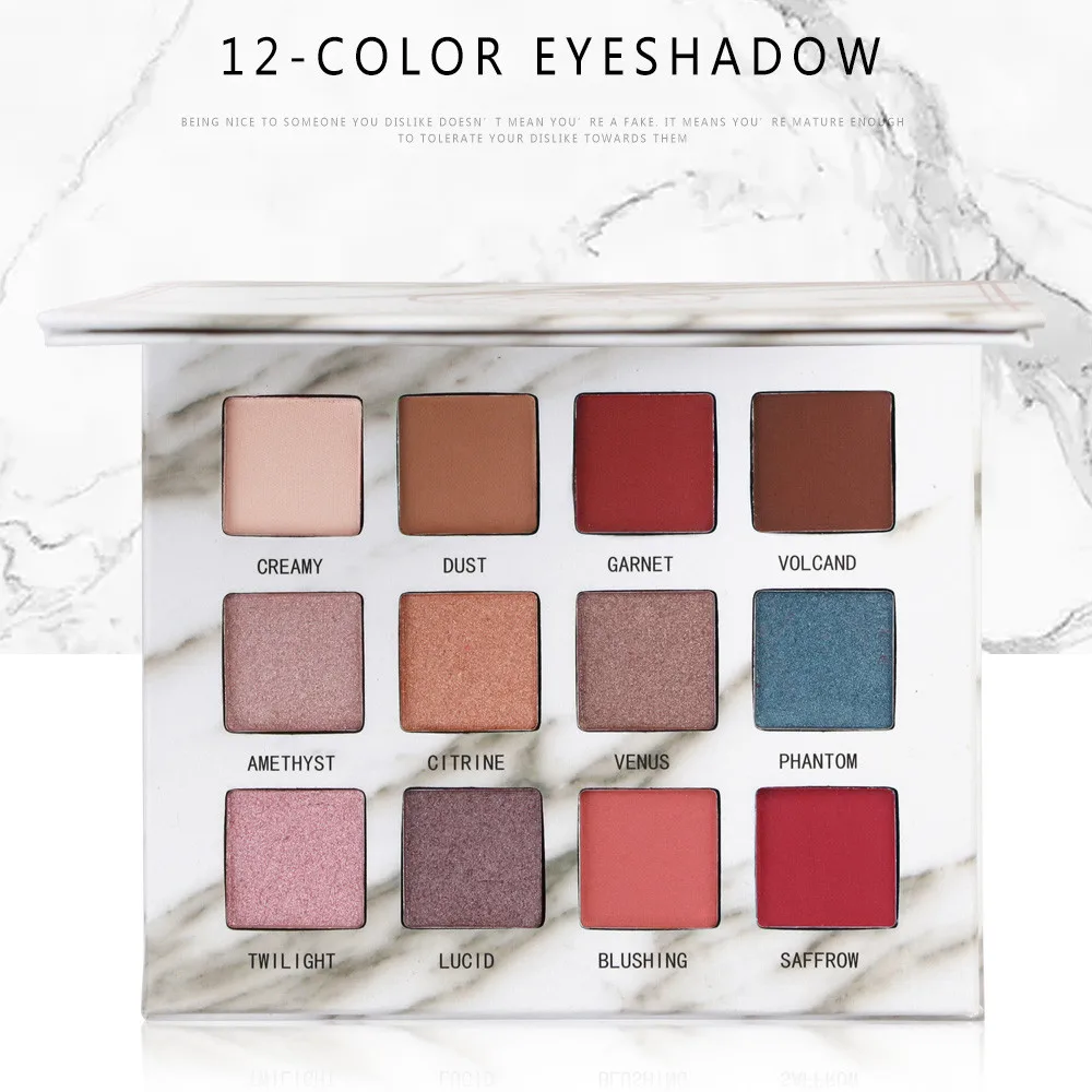 Блестящие матовые тени для век 12 цветов палитра макияжа стойкая