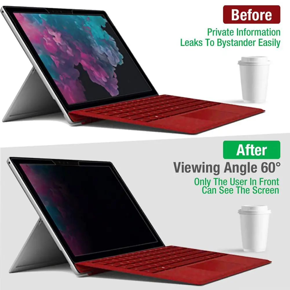 Защитная пленка для экрана защитная против шпионов съемный фильтр Microsoft Surface Pro 6 5