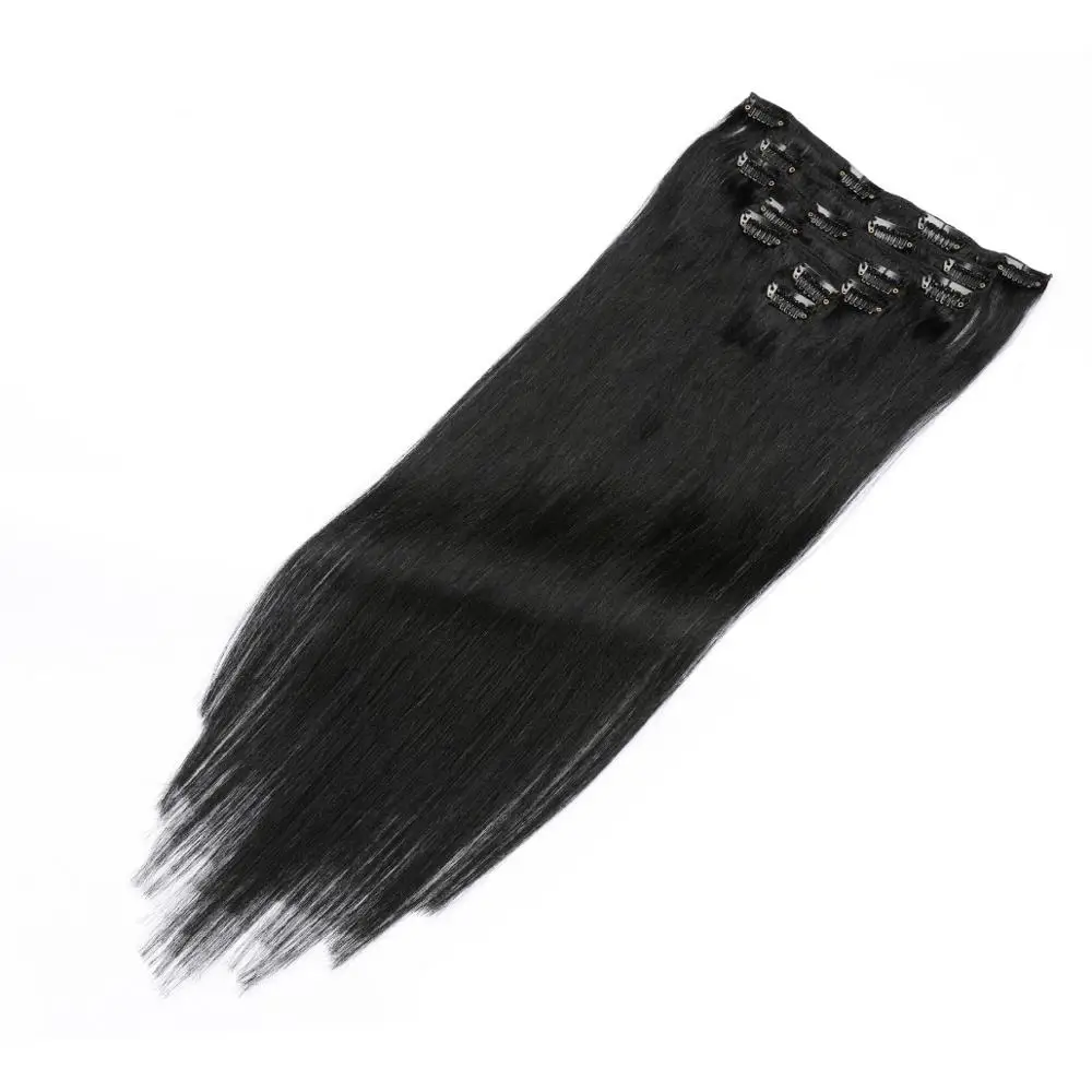 Бразильские прямые волосы Remy на заколке для наращивания человеческих волос