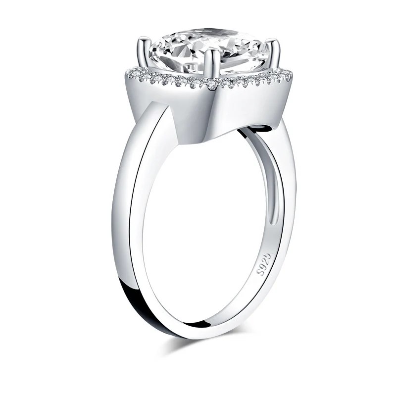 

LESF 925 Silver Rings Finger Fine Jewelry Inlay 3 Carat SONA Diamond Engagement Wedding Ring For Women