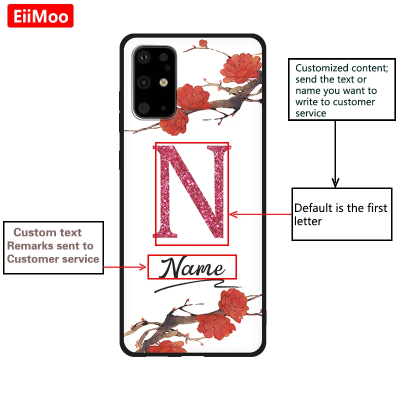 Чехол EiiMoo с буквенным текстом на заказ для Samsung Galaxy Note 10 Lite A30 A40 A50 S A60 A80 Note10 Plus 9 8 чехол именем заказ|Сумки