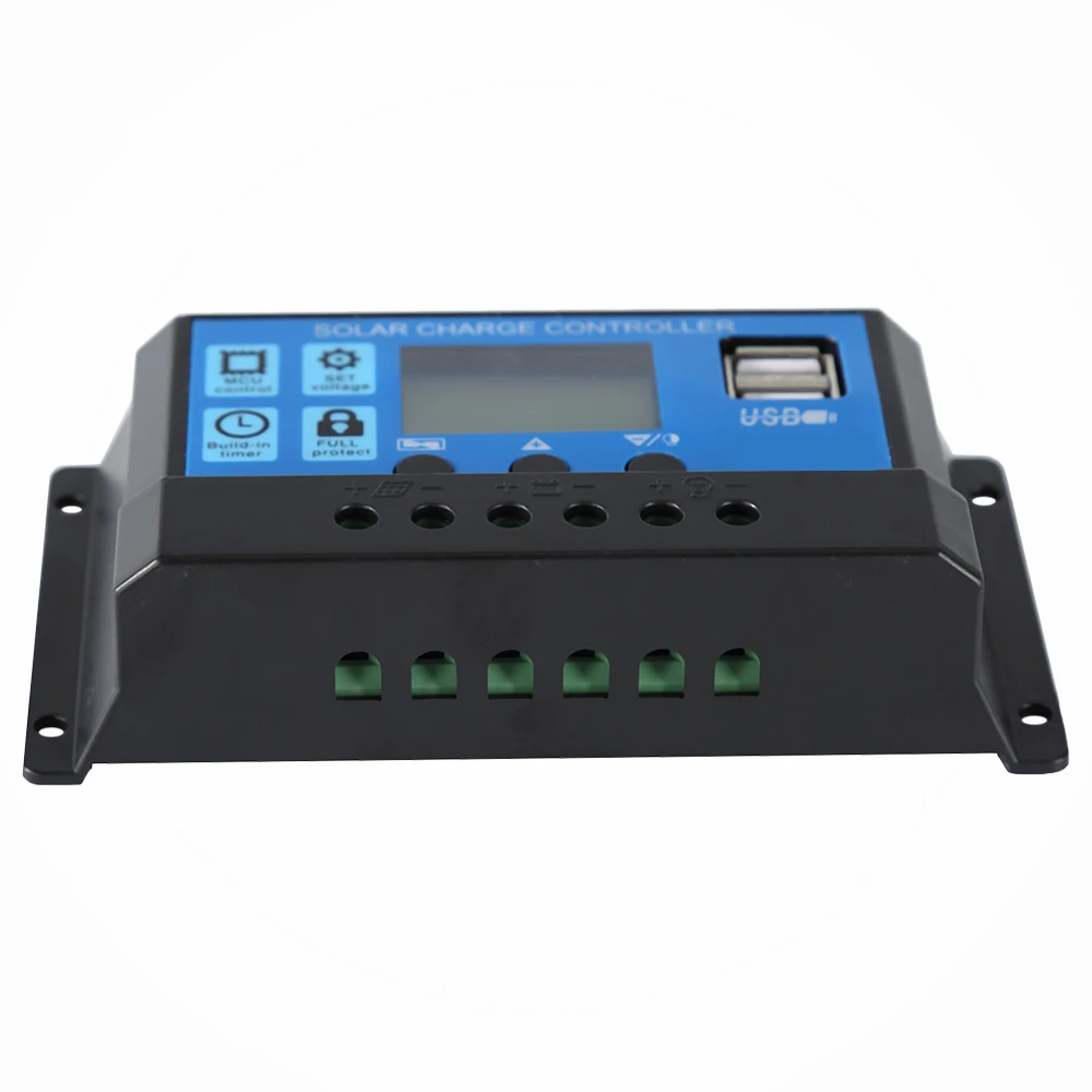 New 60A/50A/40A/30A/20A/10A 12V 24V Auto Solar Charge Controller PWM Controllers LCD Dual USB 5V Output Panel Regulator | Обустройство