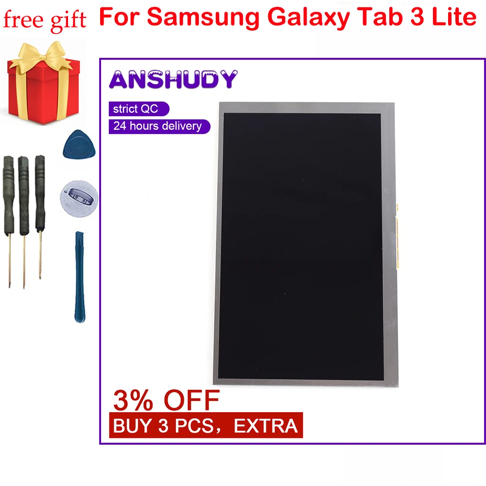 100% тест для Samsung GALAXY Tab 3 Lite T110 T111 SM T113 T116 ЖК дисплей экран монитор панель