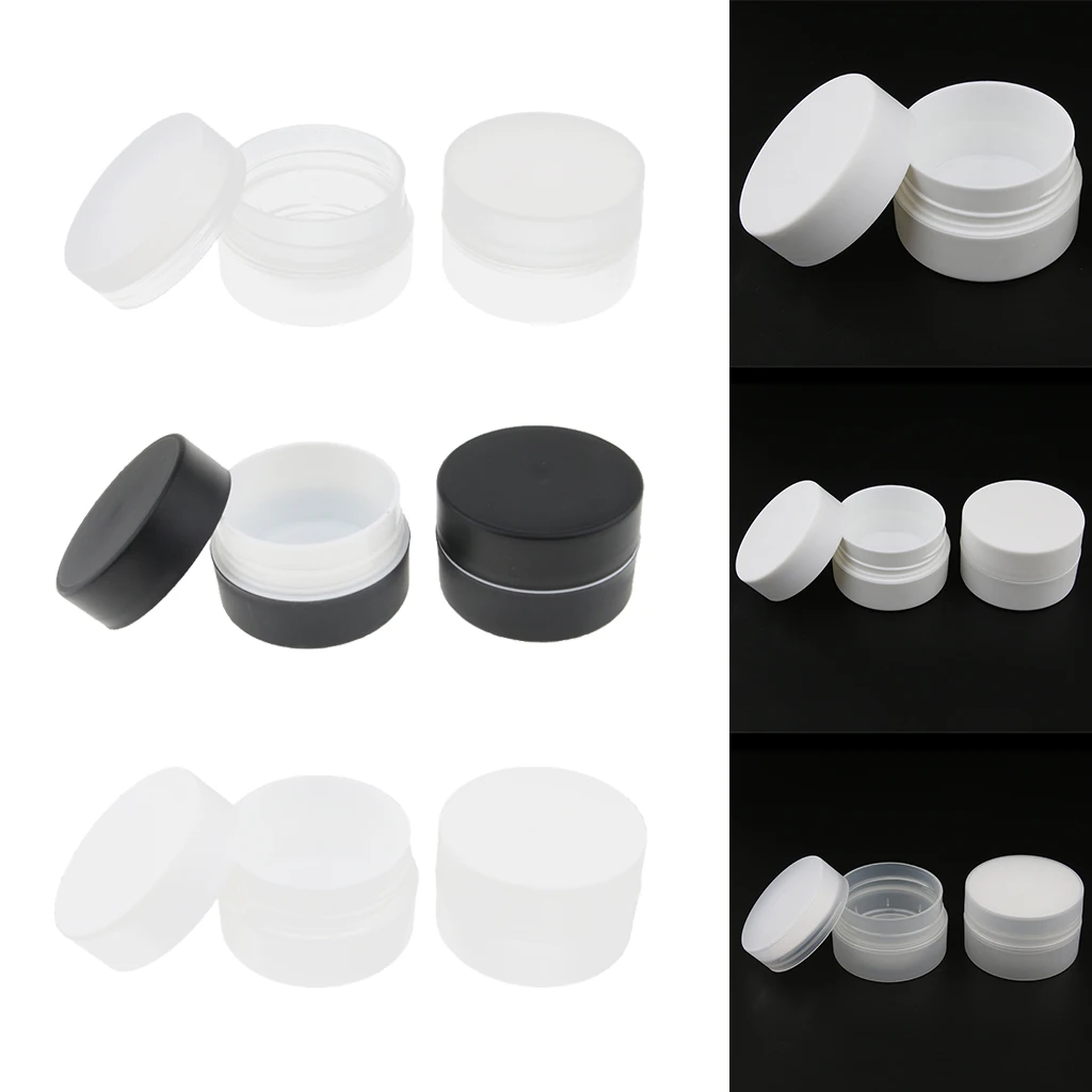 

2pcs Home & Travel Refillable PP Makeup Containers Empty Pot Jars Cannings