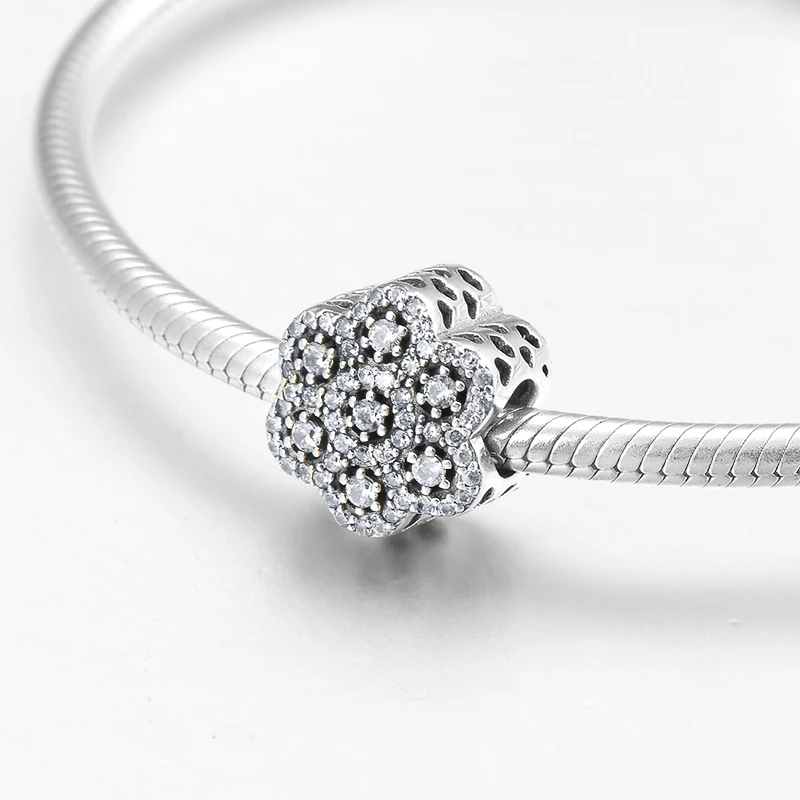 Бусина Шарм из серебра 925 пробы с фианитами|Бусины| |