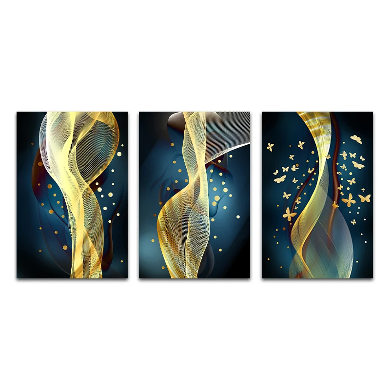 Постер для танцев Золотая Бабочка в горошек Настенная картина скандинавском