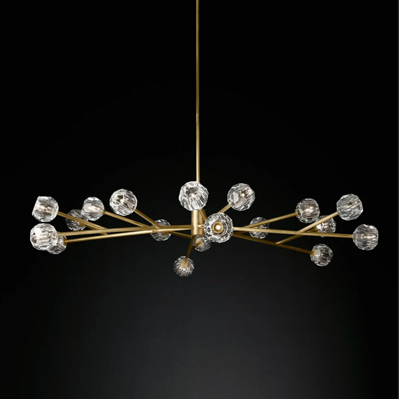 Люстра Светодиодная в американском стиле потолочная лампа из черно золотого