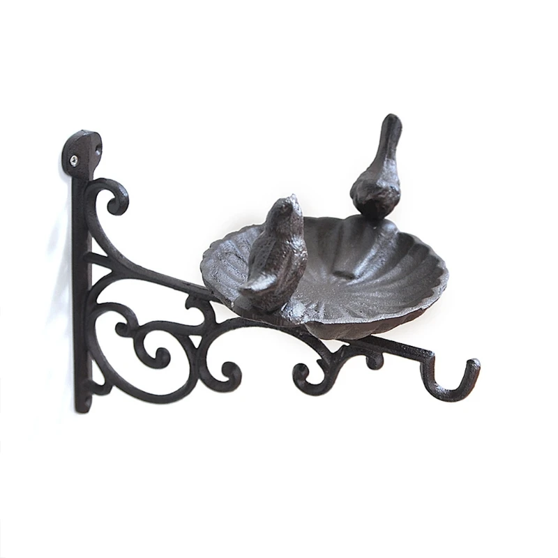 

LXAF Cast Iron Bird Bath for Garden Weather-resistant Bird Water Bowl Wall Mount