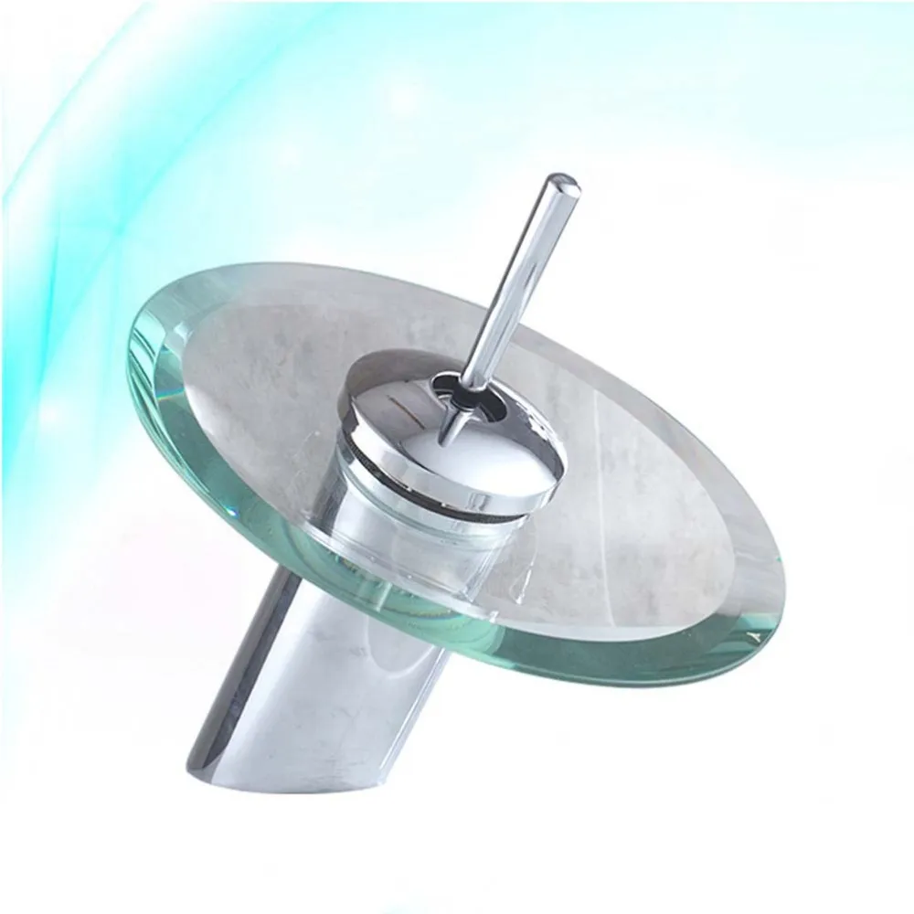 

Plating Waterfall Bathroom Sink Hot and Cold Water Mixer Tub Waterfall Faucets with Stainless Steel Spout