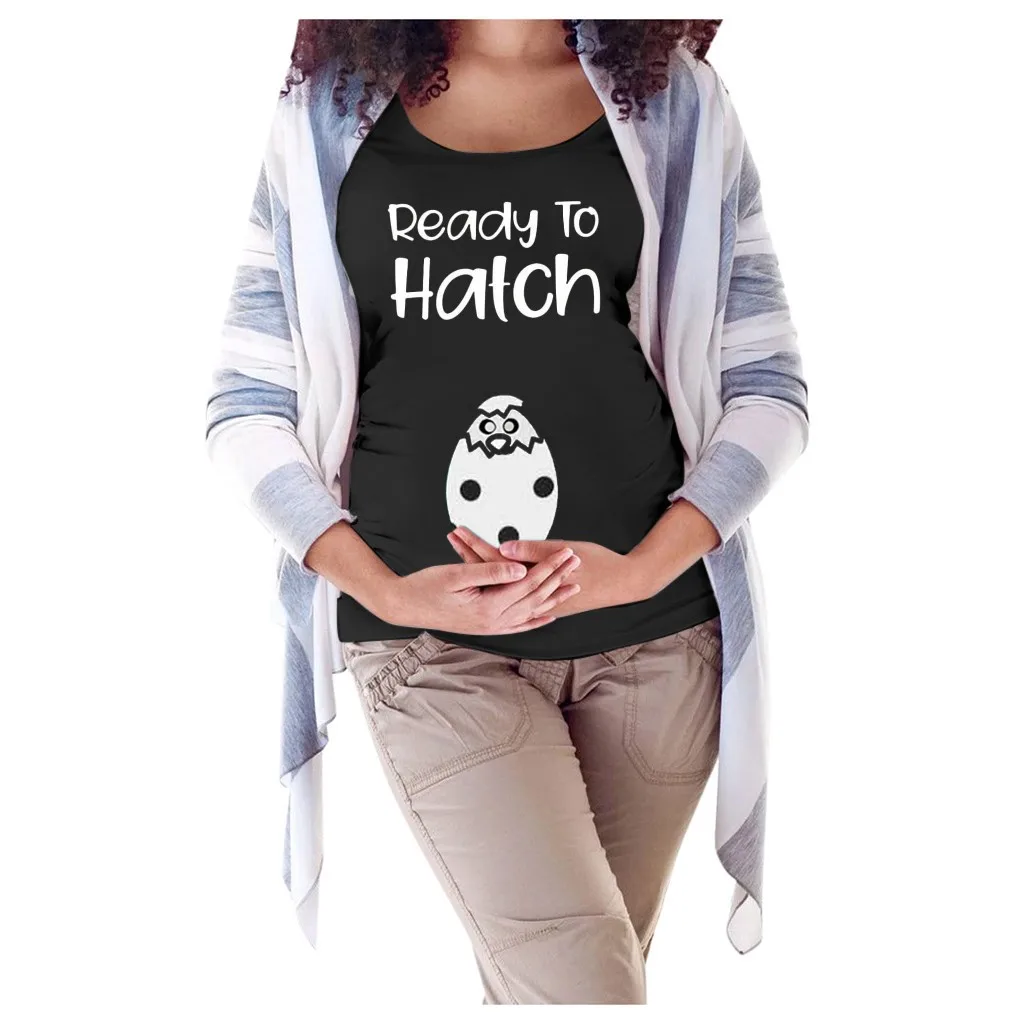 

Women Easter Maternity Short Sleeves O-neck Letter Printed Casual Tops Casual Maternity Tops Breastfeeding Ladies T-Shirt new