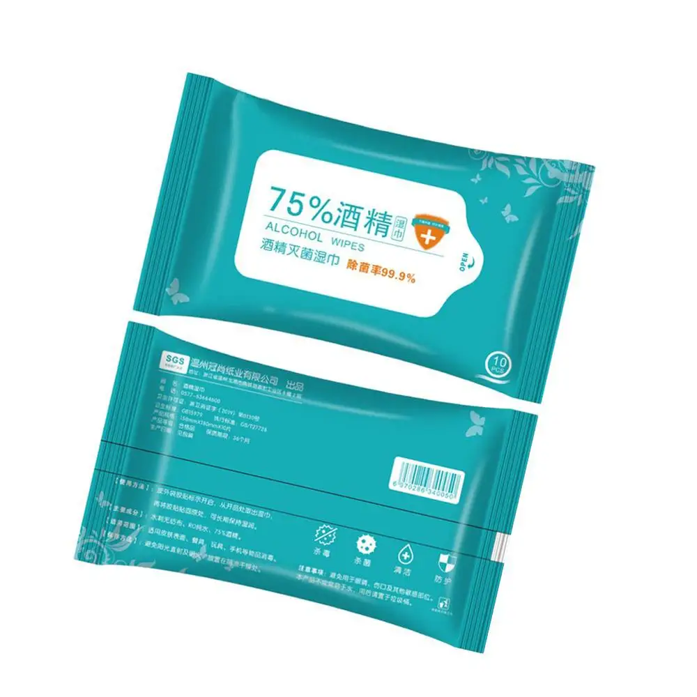 10 штук упак. одноразовые спиртовые салфетки стерилизация портативные