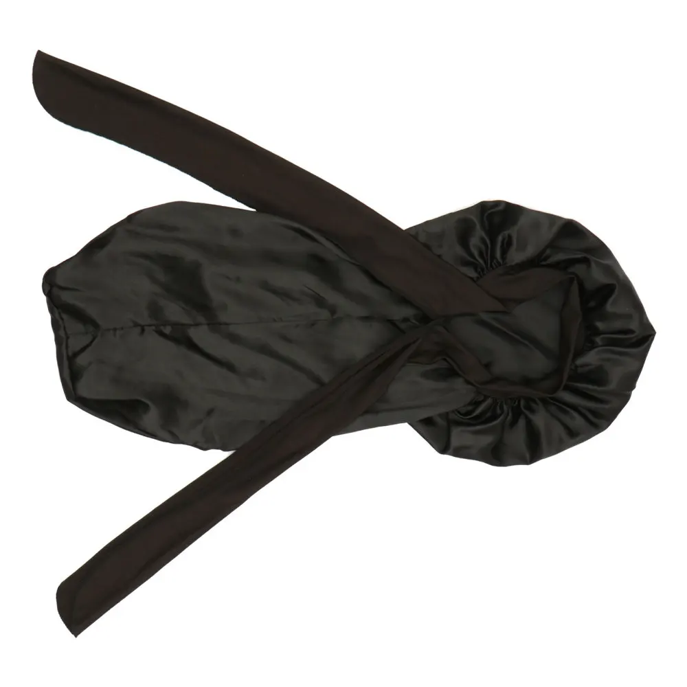 

Hair Bonnet Bowknot Decorated Elastic Band Sleeping Cap Wide-brimmed Nightcap