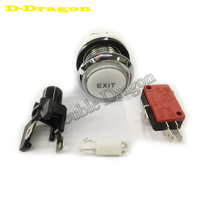 Хромированная аркадная кнопка с посеребренным покрытием и микро переключателем