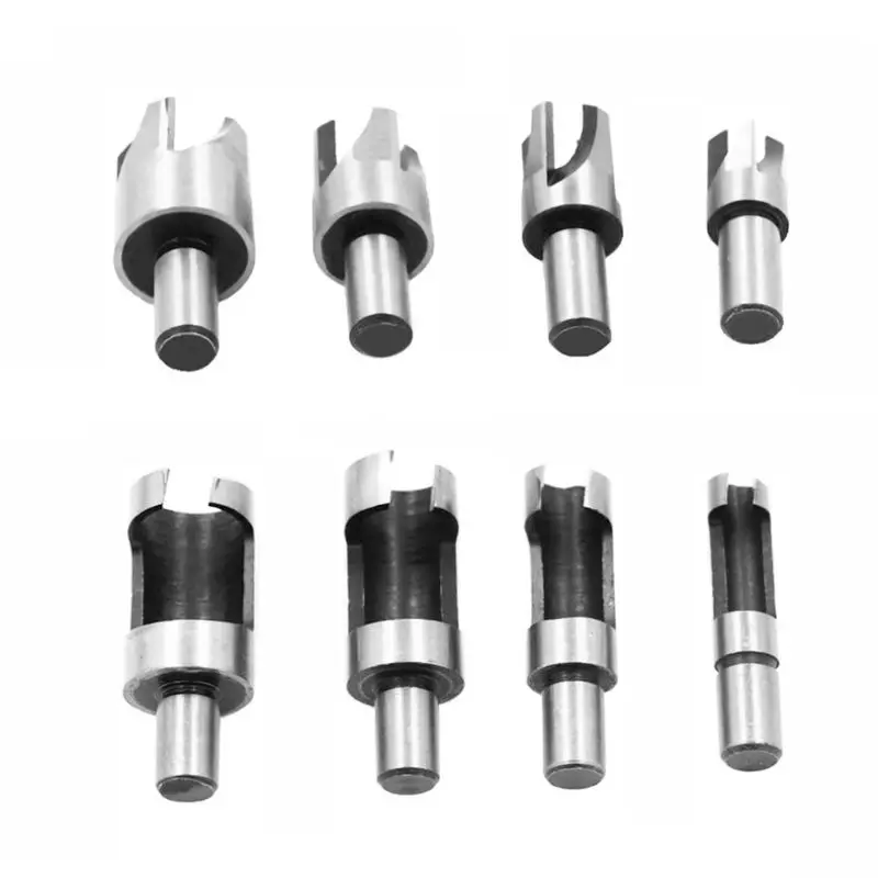 

8 шт./компл. 5/8 "1/2" 3/8 "1/4" углерода Сталь дерева пробивая сливное отверстие резак дюбель производитель сверло набор 10 мм Круглый хвостовик Y5JA