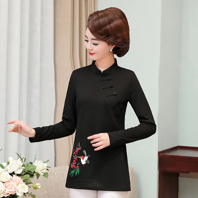 Cheongsam Топ традиционная китайская одежда женские топы с длинными