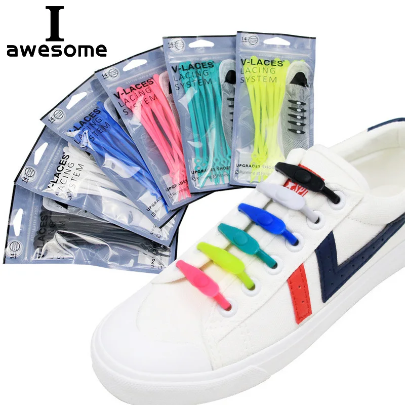 

Новые 14-дневные Водонепроницаемые силиконовые ленивые шнурки для обуви, безопасные аксессуары для обуви для бега, круглые эластичные шнурк...