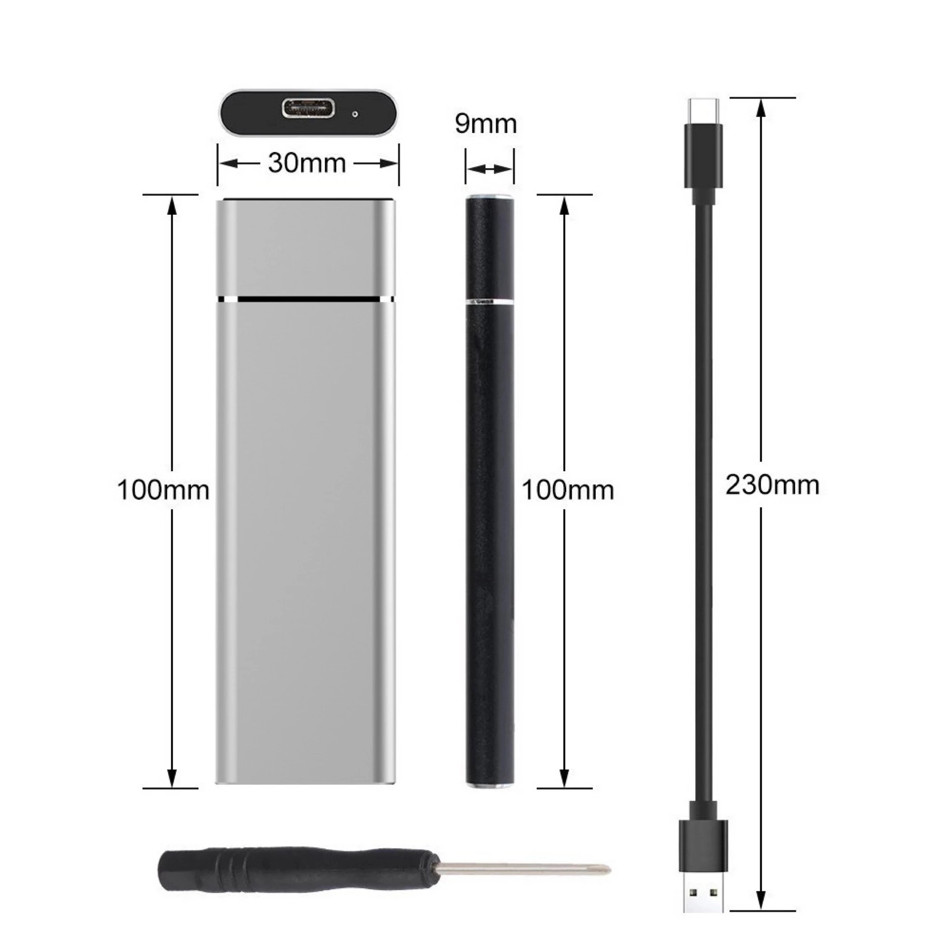 

High Speed 2TB 1TB 500G 1.8'' SSD External Hard Drive SSD TYPE-C Mobile External Solid State Drives for Laptops desktop