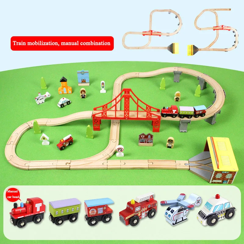 Full Set Wooden Train Track Railway Toy Accessories Red Big Size Rainbow Bridge Toys for Children | Игрушки и хобби