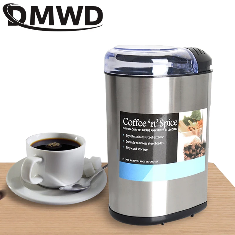 DMWD мини Электрический кофемолка 200 Вт нержавеющая сталь специи гайки зерна