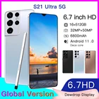 Смартфон S21Ultra, экран 2021 дюйма, камера 50 МП HD, 5G мА ч, 10-ядерный процессор, Android, две SIM-карты, разблокировка, 16 + 6,7 ГБ, 6800