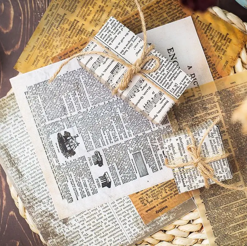 

8 Pcs/pack Vintage Style English Letters Vellum Kraft Paper Stickers for Scrapbooking Card Making Junk Journal Party Favors