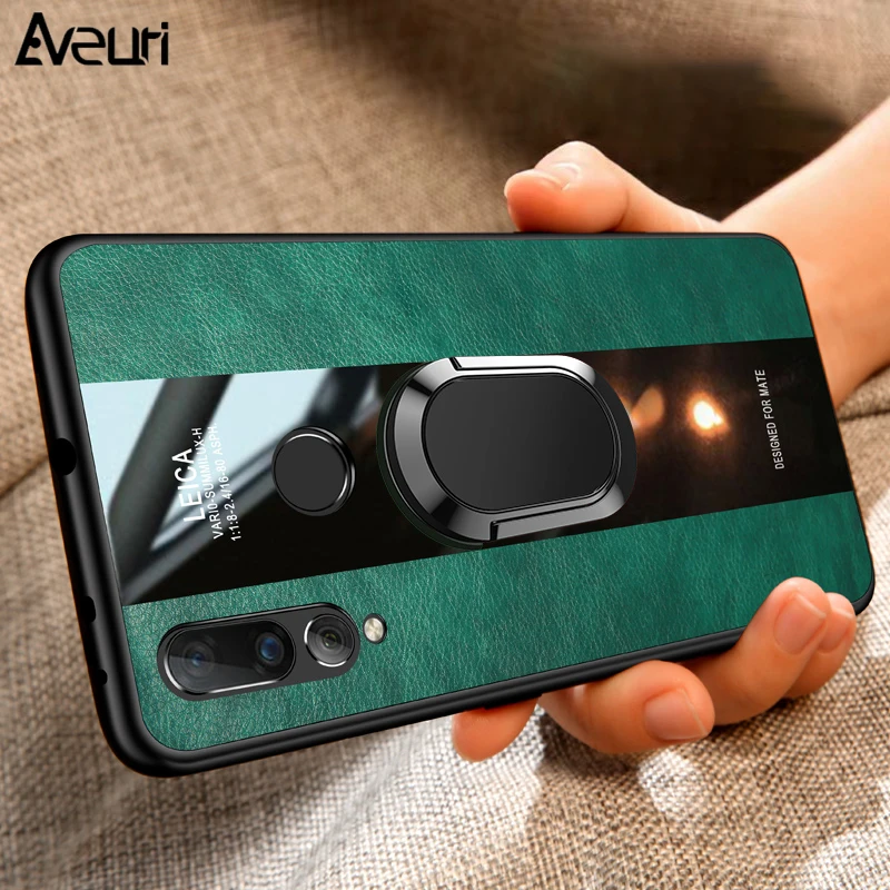 Автомобильный держатель кожаный чехол для телефона Huawei Y5P Y6P Y7P Y8P Nova 2i 3 3i 5T Honor 9A 9S 9C