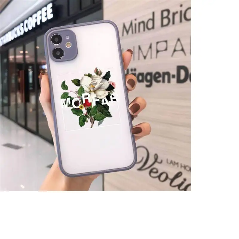 

Flower text art Phone Cases Matte transparent For Gray iPhone 12 Mini 11 Pro XR XS Max 7 8 Plus X Back Cover