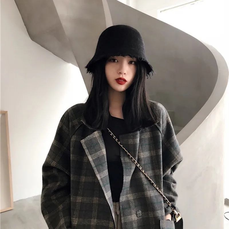 2020 Winter Bucket Fisherman Hat For Women All-match Wool Panama Fishing Caps Autumn Outdoor Soft Warm bonnet femme