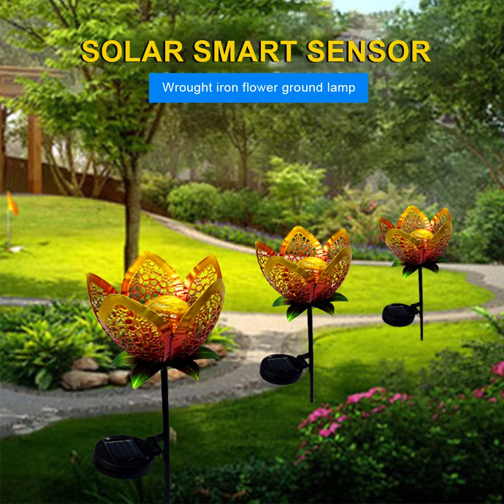 

Solar LED Flame Light Retro Iron Garden Lawn Lamp Outdoor Garden Landscape Decor Lighting Flame Solar Lights Warm White