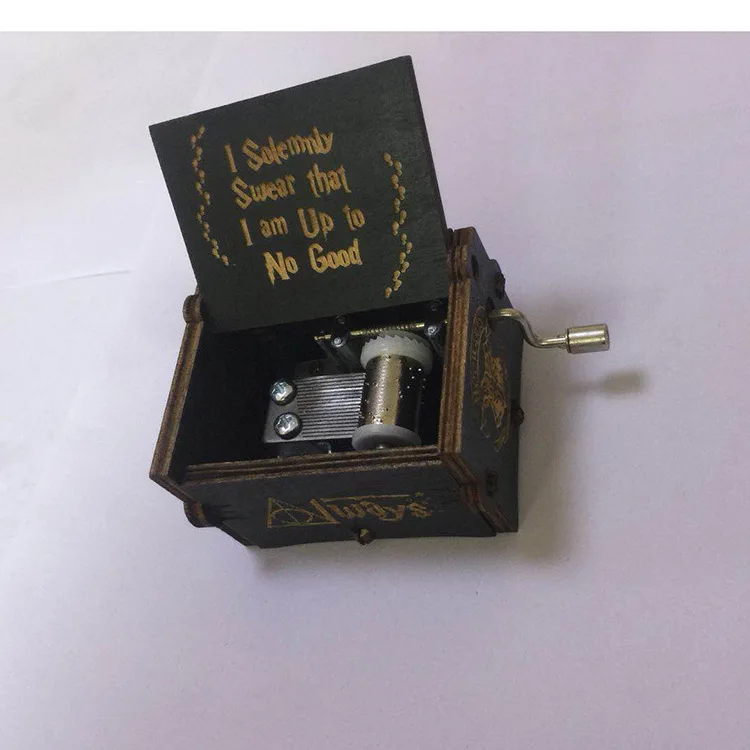 

Anime Retro Theme Handmade Engraved Wooden Music Box Crafts Magic School Harris Cosplay Prop Party Gift Halloween
