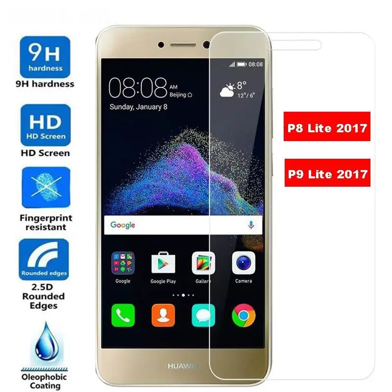 Защитное стекло для huawei P8 Lite 2017 Закаленное стекло-экран протектор P9  | Стёкла и плёнки для телефонов -4000349278907