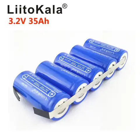 Перезаряжаемый Lifepo4 аккумулятор LiitoKala, 3,2 в, 32700 а/ч, 21 а/ч, 28 а/ч, 35 А/ч, для электровелосипедов «сделай сам» с высоким потоком энергии, 25 А/ч, 70 А