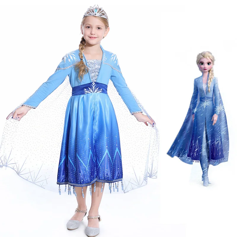 Новинка карнавальный костюм Снежной Королевы Эльзы для девочек и Анны на