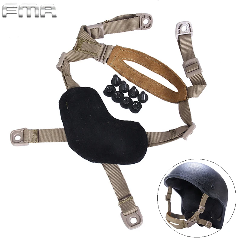 

FMA Tactical 4 Points Chin Strap Suspension System X-Nape Helmet Retention Lanyard for MICH ACH Helmet with Bolts and Screws