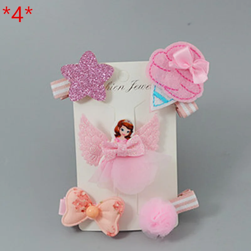 5 Pcs\set Kids Cute Hair Crown Princess Girls Clips Fashion Cartoon Hairpins Handmade Barrettes Hairgrips Accessories| |