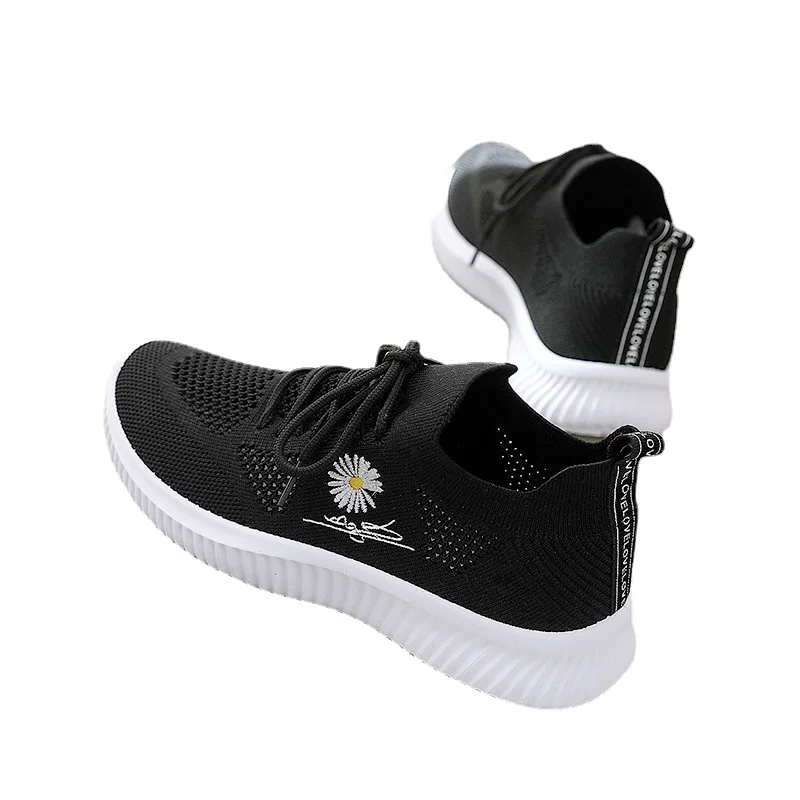 

Fashion Flat Casual Women's Shoes Flowers Lightweight Comfortable Mesh Breathable Athletic Sneakers Women Walking Sports Shoes